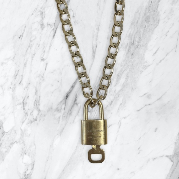 Authentic LV Lock & Key with Fashion Cuban Link Chain Necklace - Picture 3 of 4